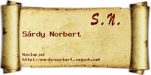 Sárdy Norbert névjegykártya